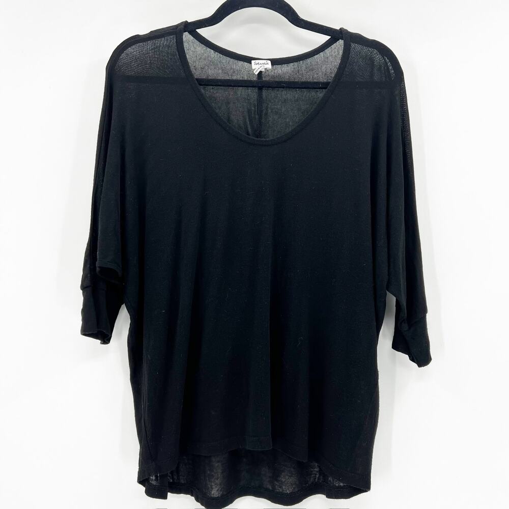 Splendid Women's Black Scoop Neck Lightweight T Shirt Tee Top Size S